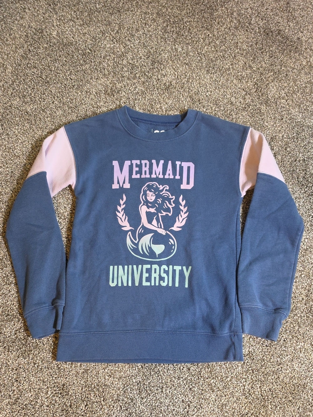 Mermaid University Blue & Pink Crewneck Sweatshirt